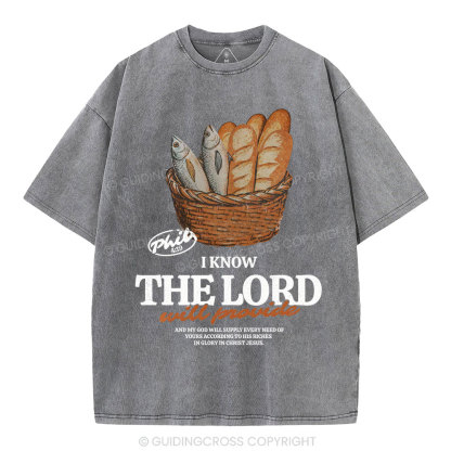 I Know The Lord Will Provide Christian Washed T-Shirt