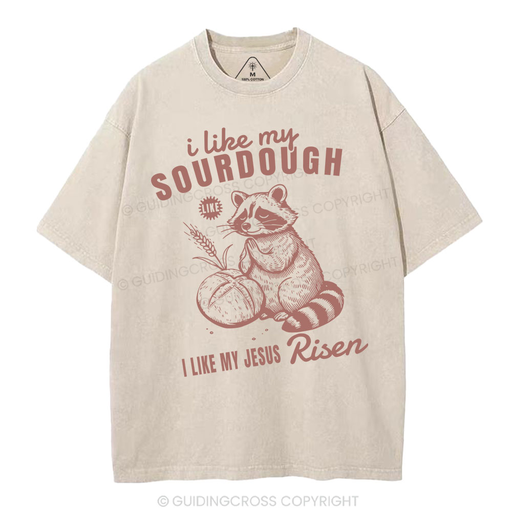 I Like My Jesus Risen  Christian Washed T-Shirt