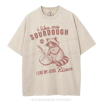 I Like My Jesus Risen  Christian Washed T-Shirt