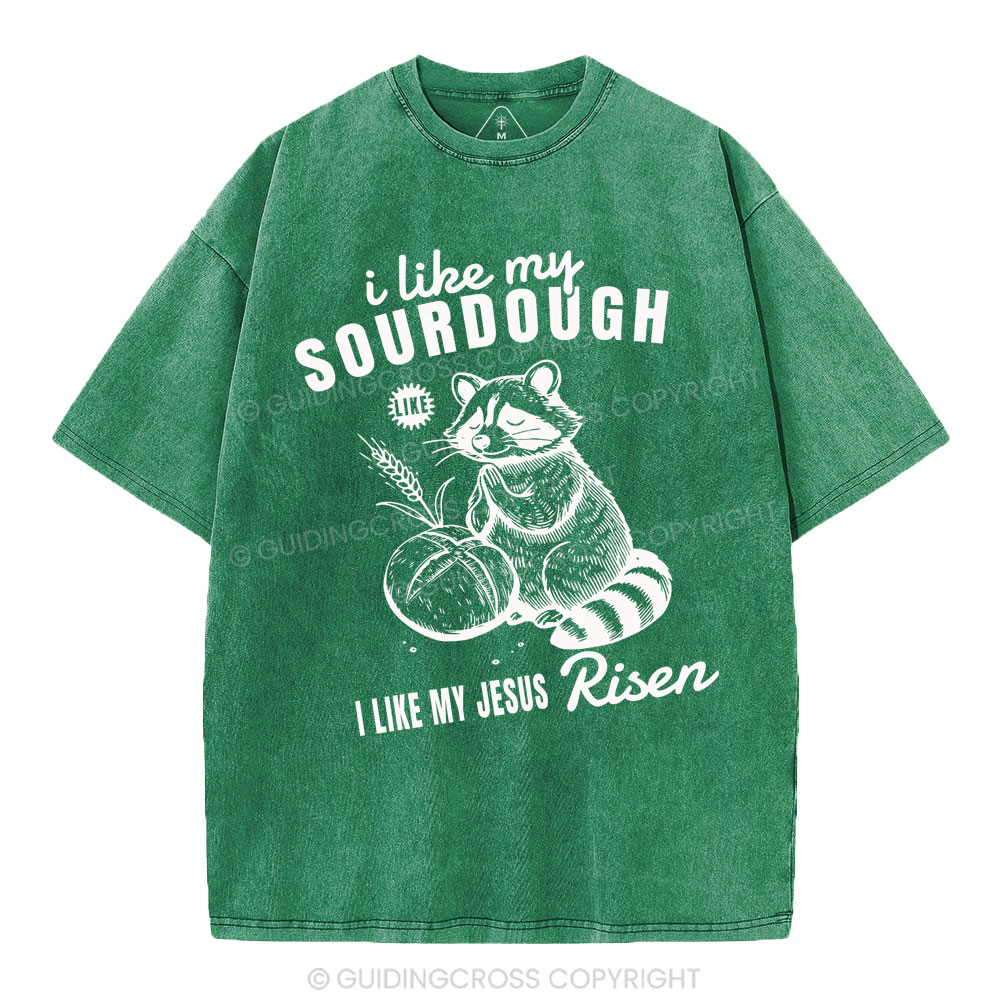 I Like My Jesus Risen  Christian Washed T-Shirt