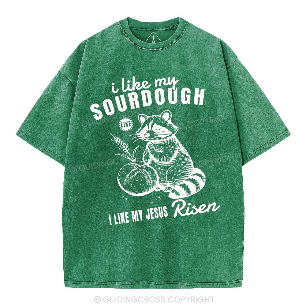 I Like My Jesus Risen  Christian Washed T-Shirt