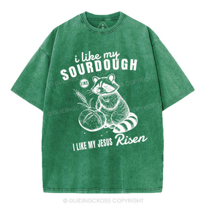 I Like My Jesus Risen  Christian Washed T-Shirt