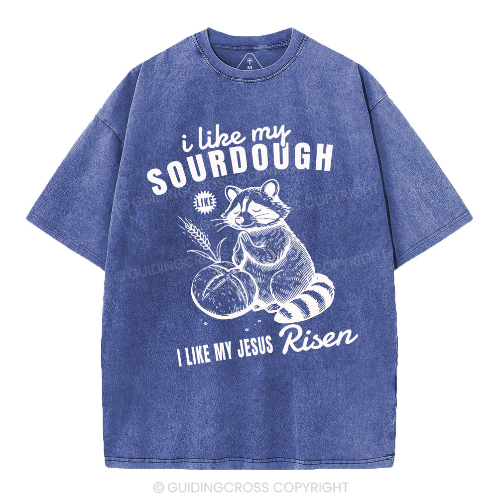 I Like My Jesus Risen  Christian Washed T-Shirt