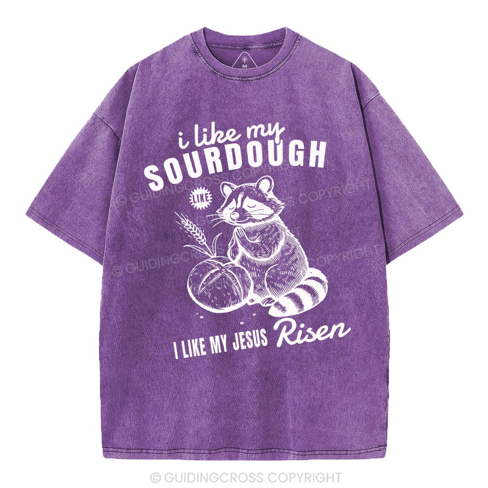 I Like My Jesus Risen  Christian Washed T-Shirt