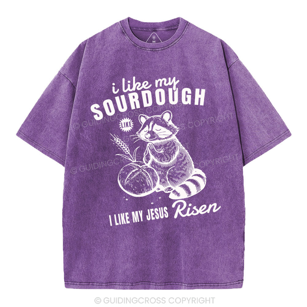 I Like My Jesus Risen  Christian Washed T-Shirt