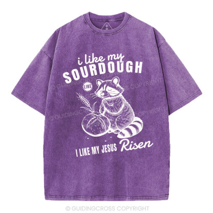 I Like My Jesus Risen  Christian Washed T-Shirt