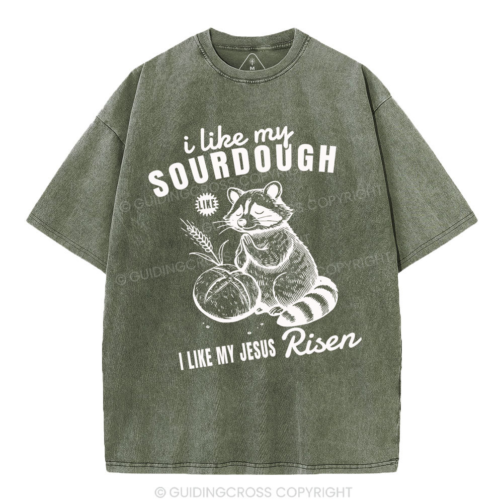 I Like My Jesus Risen  Christian Washed T-Shirt
