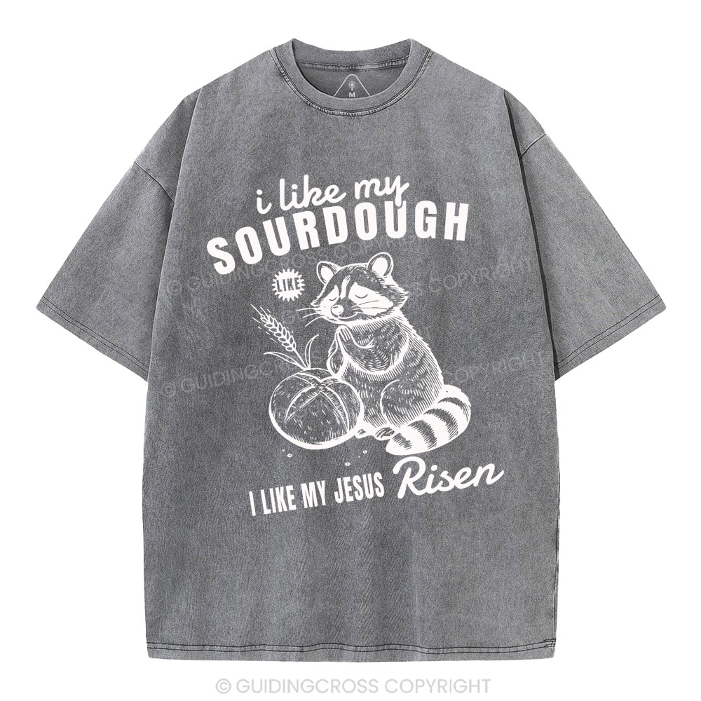 I Like My Jesus Risen  Christian Washed T-Shirt