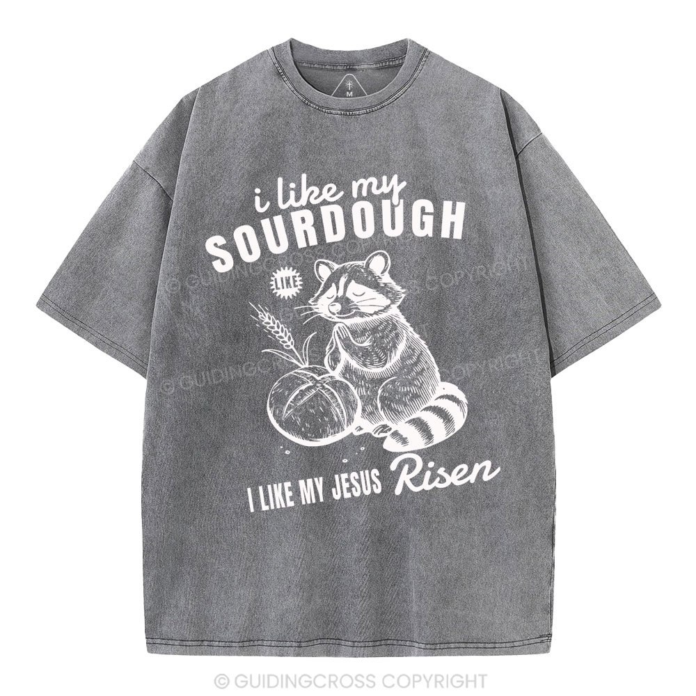 I Like My Jesus Risen  Christian Washed T-Shirt