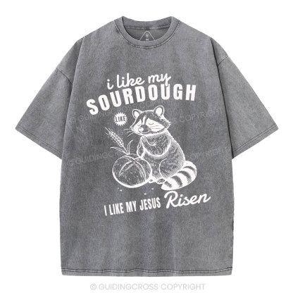 I Like My Jesus Risen  Christian Washed T-Shirt
