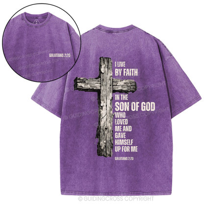 I Live By Faith Christian Washed T-Shirt
