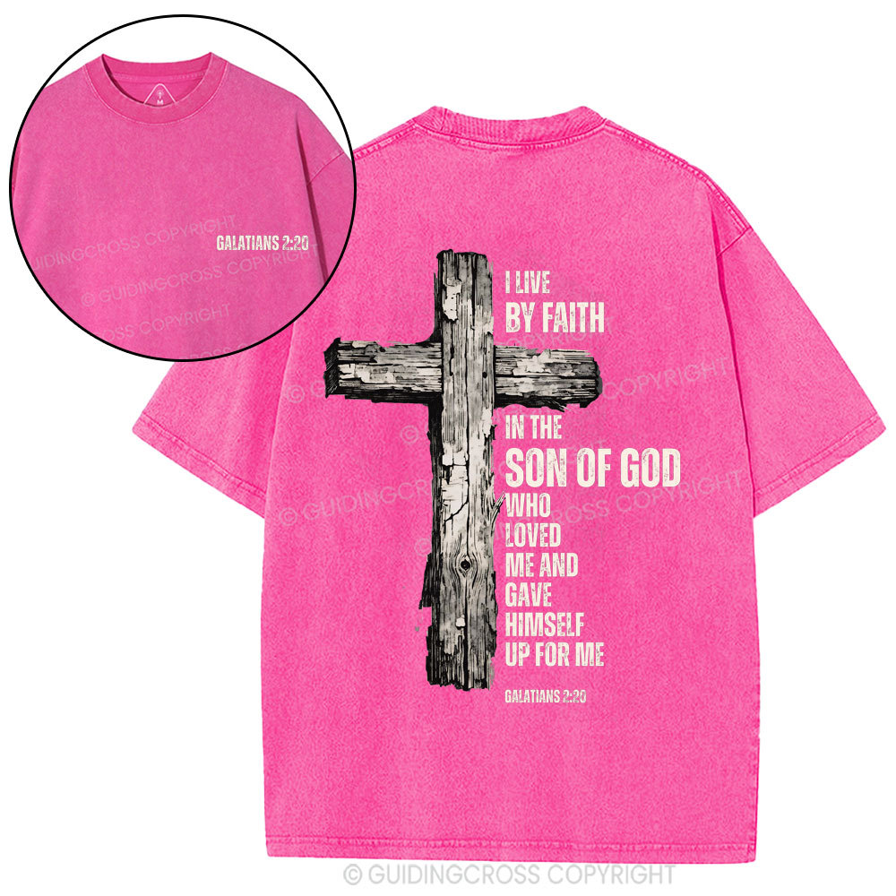 I Live By Faith Christian Washed T-Shirt