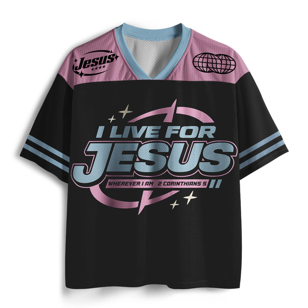 I Live For Jesus Christian Mesh Jersey