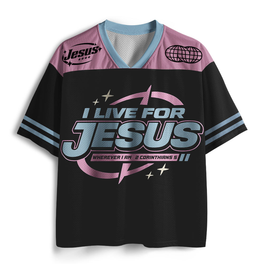 I Live For Jesus Christian Mesh Jersey