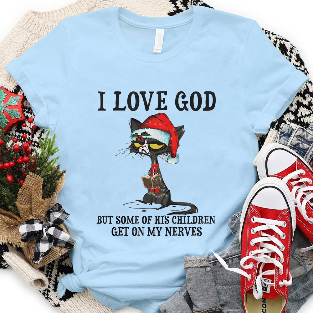 I Love God Christian Christmas T-Shirt