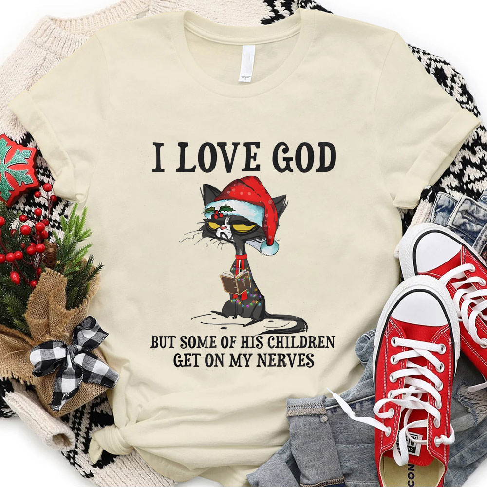 I Love God Christian Christmas T-Shirt