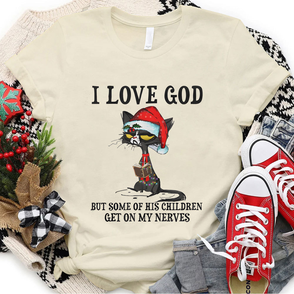 I Love God Christian Christmas T-Shirt