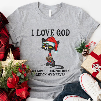 I Love God Christian Christmas T-Shirt