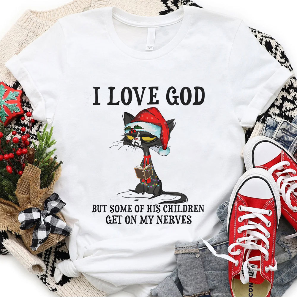 I Love God Christian Christmas T-Shirt