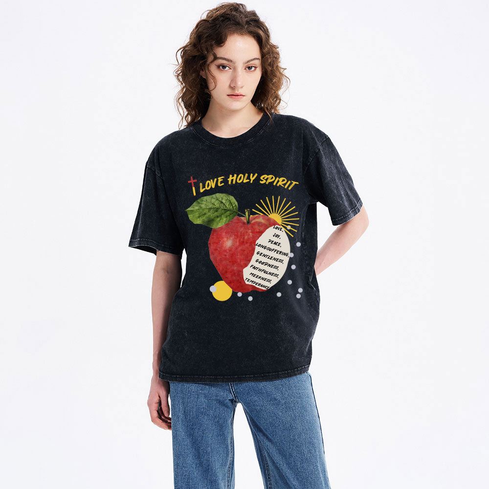 I Love Holy Spirits Christian Washed T-Shirt