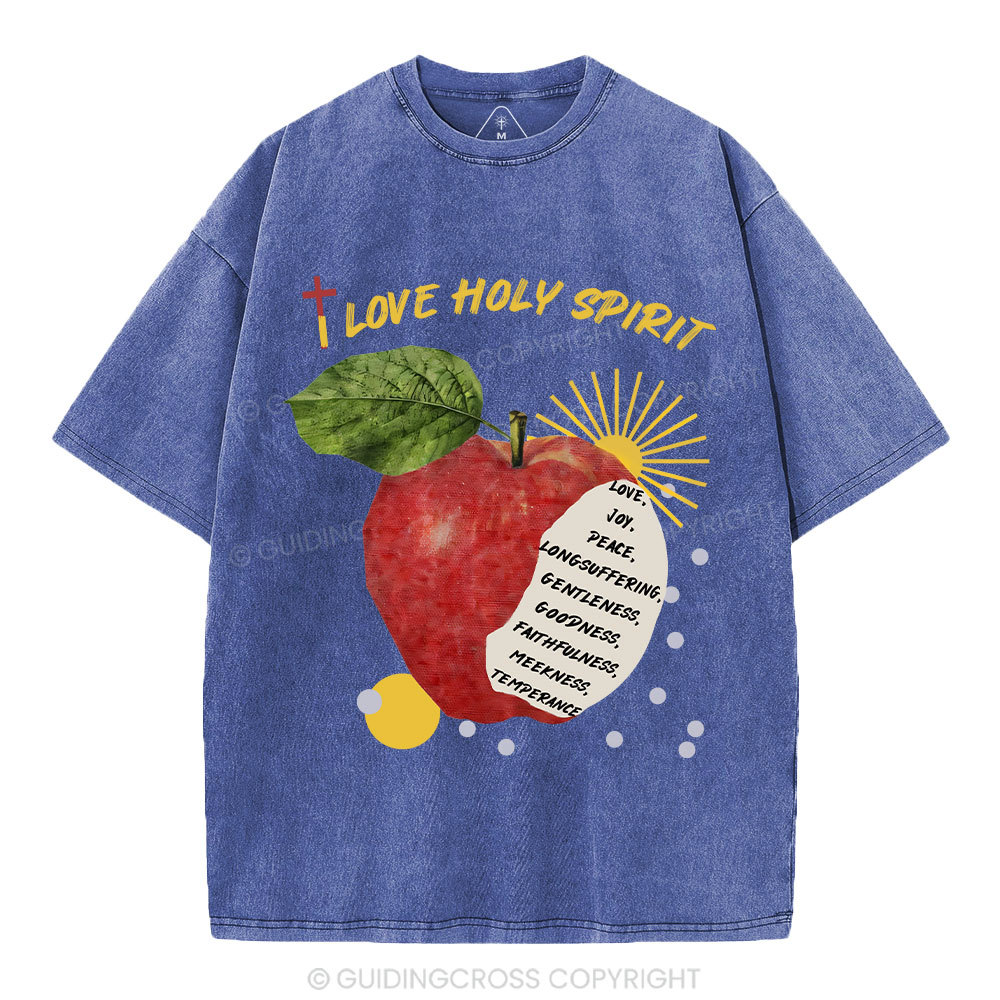 I Love Holy Spirits Christian Washed T-Shirt