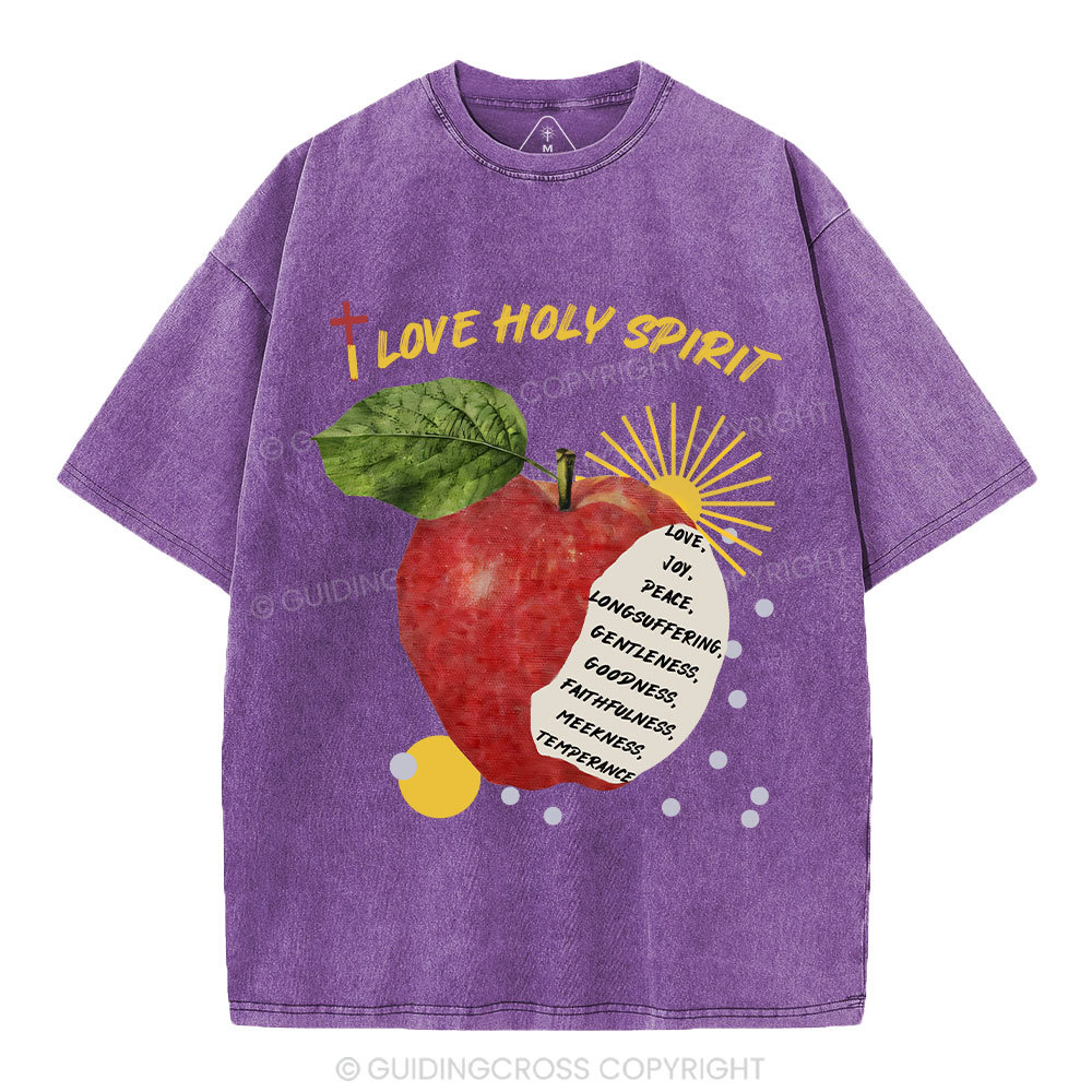 I Love Holy Spirits Christian Washed T-Shirt