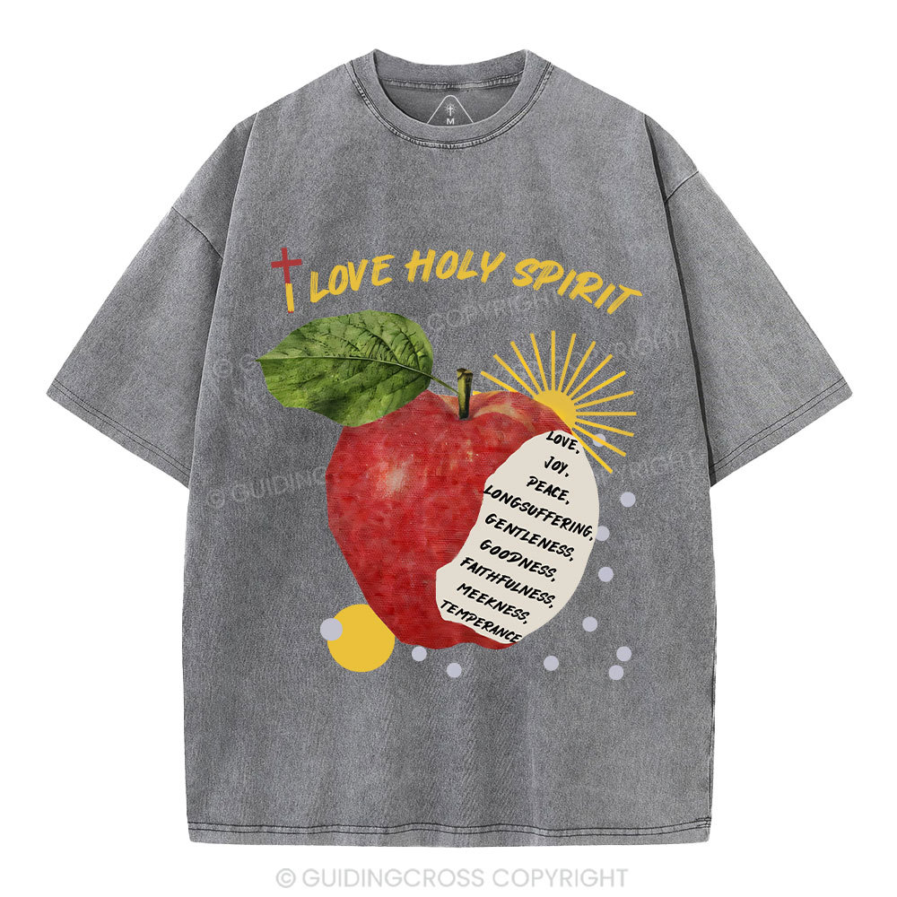 I Love Holy Spirits Christian Washed T-Shirt