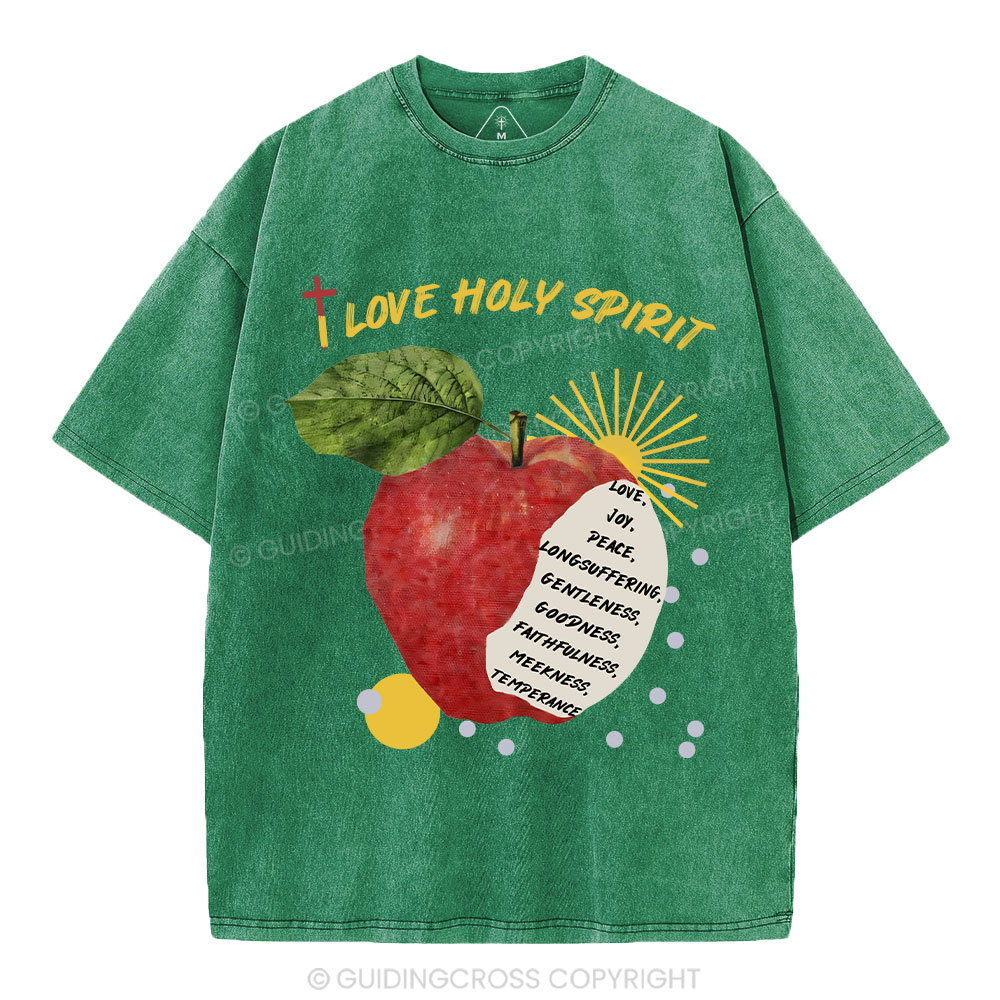 I Love Holy Spirits Christian Washed T-Shirt