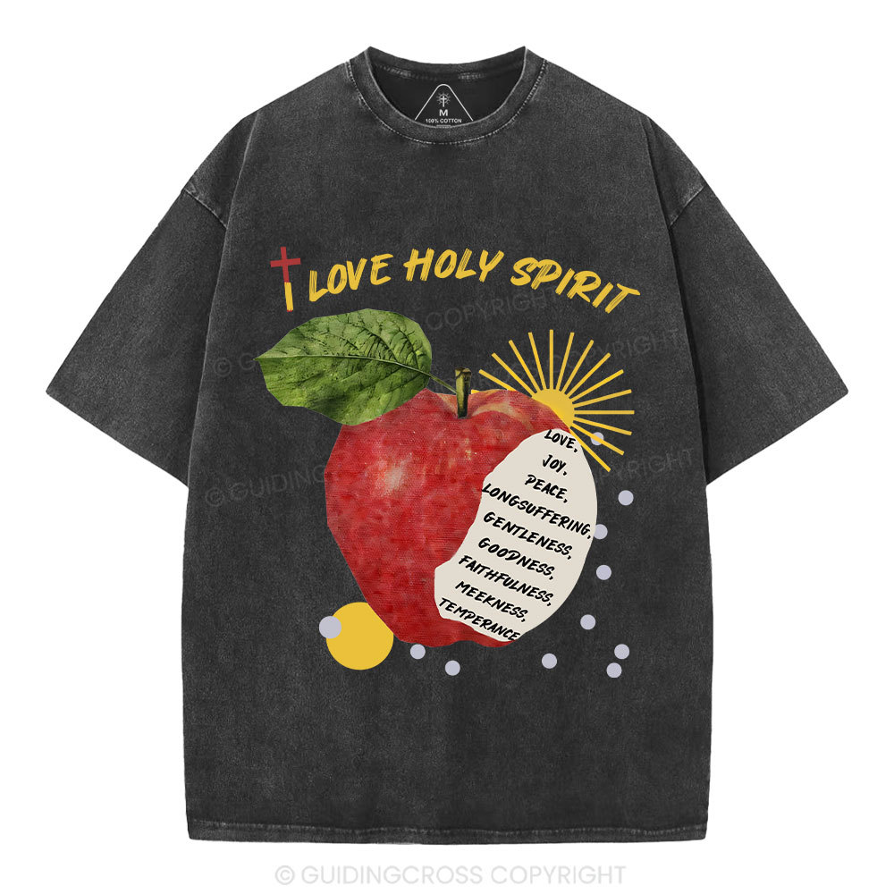 I Love Holy Spirits Christian Washed T-Shirt