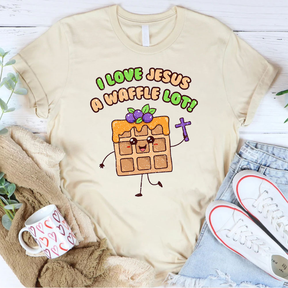 I Love Jesus A Waffle Lot Christian T-Shirt