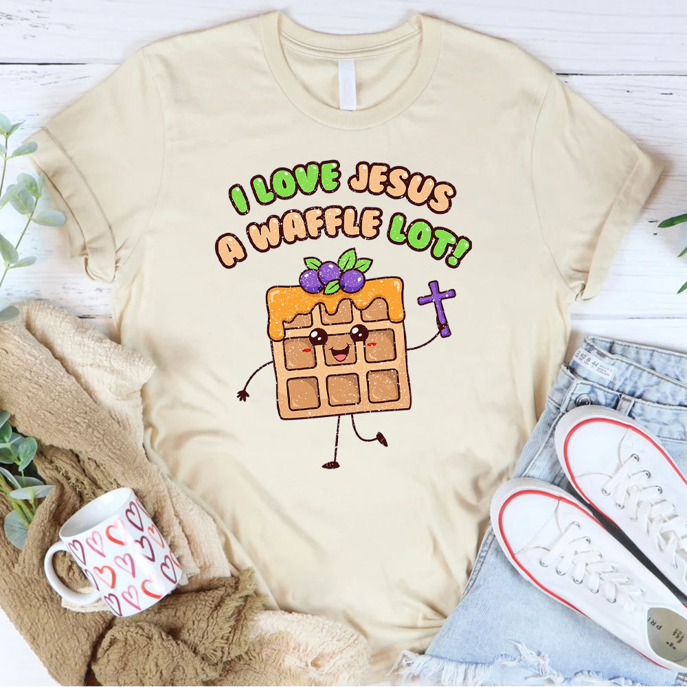 I Love Jesus A Waffle Lot Christian T-Shirt