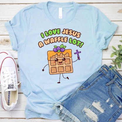 I Love Jesus A Waffle Lot Christian T-Shirt