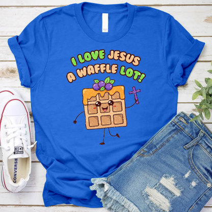 I Love Jesus A Waffle Lot Christian T-Shirt