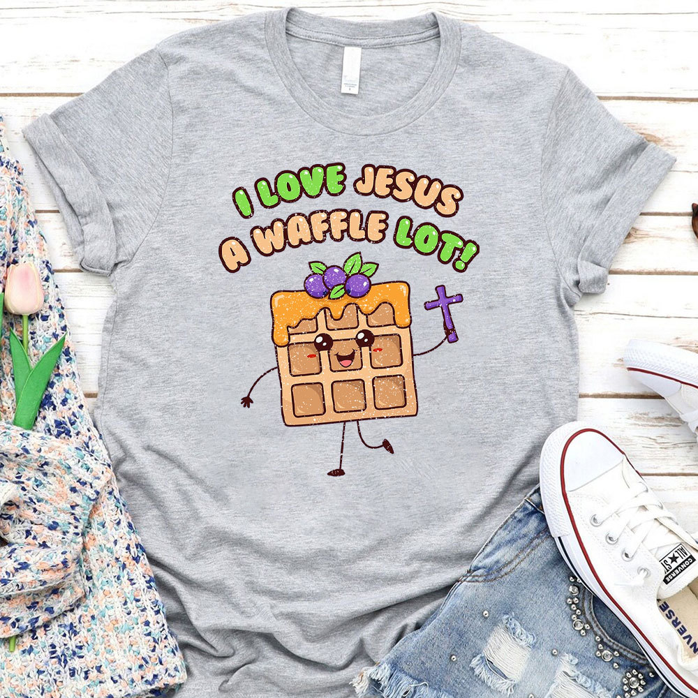 I Love Jesus A Waffle Lot Christian T-Shirt