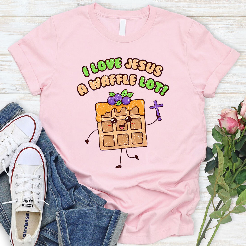 I Love Jesus A Waffle Lot Christian T-Shirt