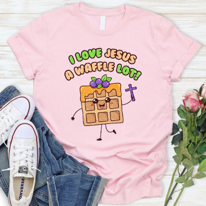 I Love Jesus A Waffle Lot Christian T-Shirt