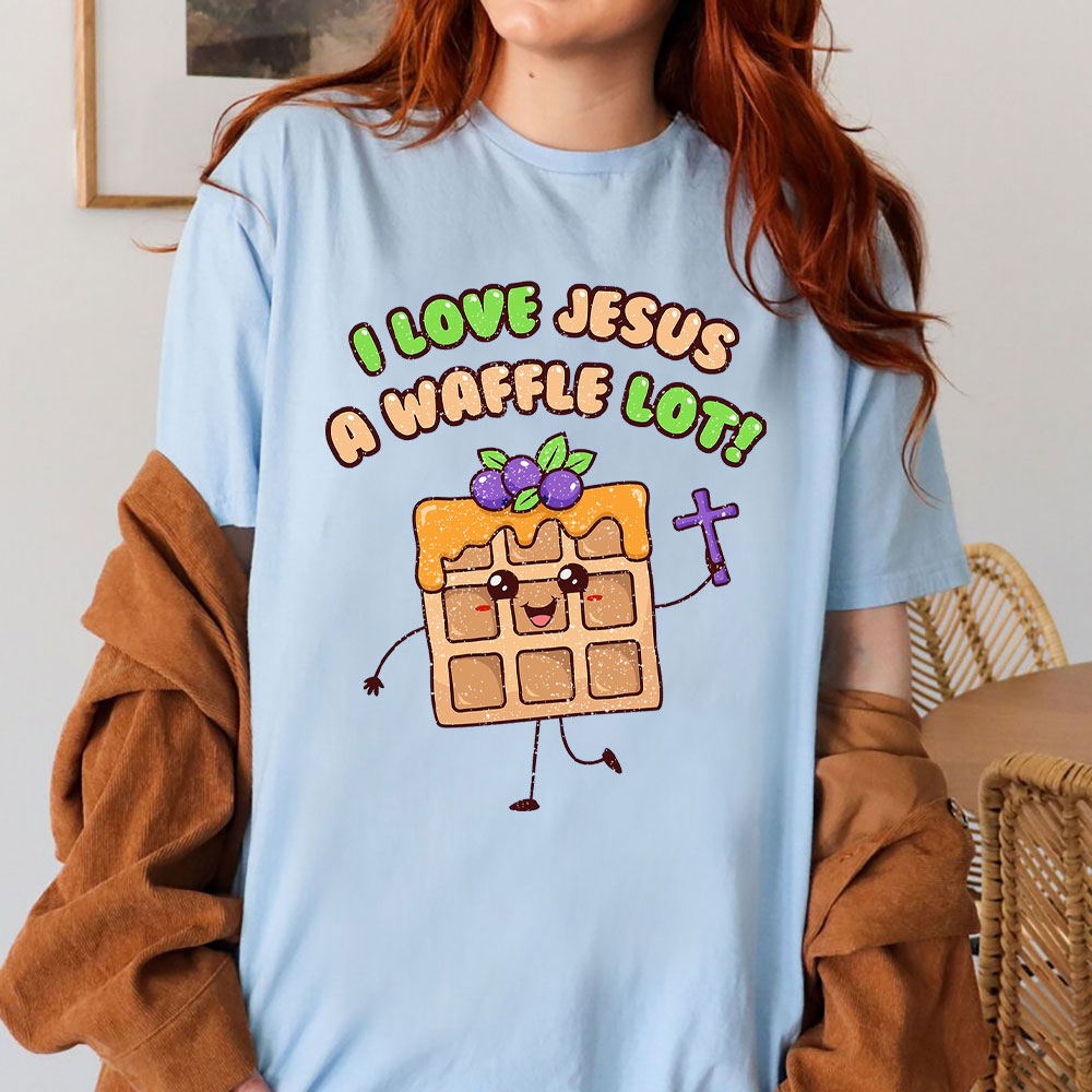 I Love Jesus A Waffle Lot Christian T-Shirt