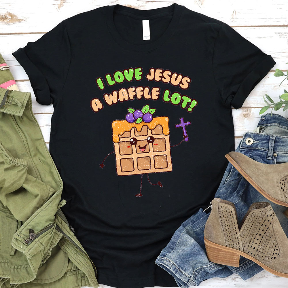 I Love Jesus A Waffle Lot Christian T-Shirt