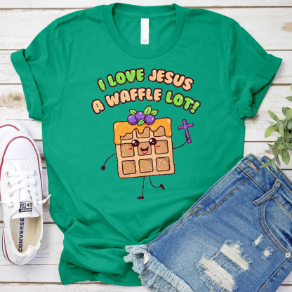I Love Jesus A Waffle Lot Christian T-Shirt