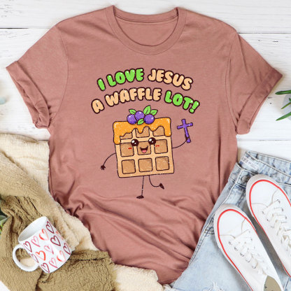 I Love Jesus A Waffle Lot Christian T-Shirt