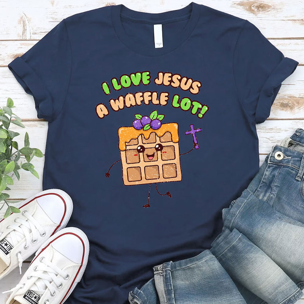 I Love Jesus A Waffle Lot Christian T-Shirt