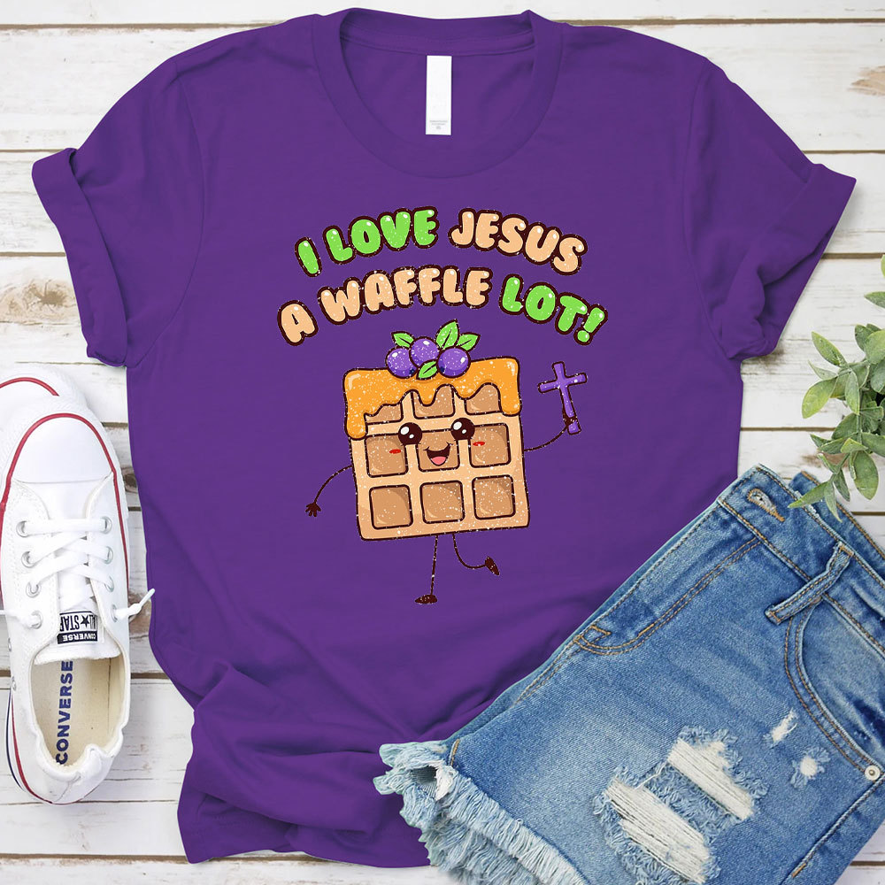 I Love Jesus A Waffle Lot Christian T-Shirt