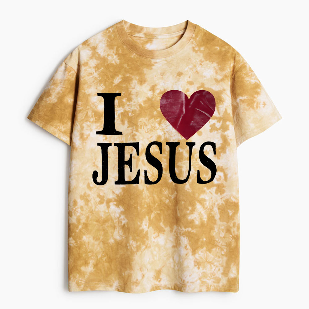 I Love Jesus Christian Heavy Cotton Tie Dye T-Shirt