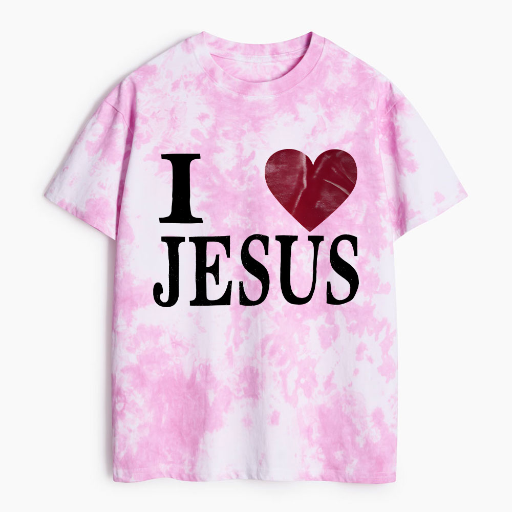 I Love Jesus Christian Heavy Cotton Tie Dye T-Shirt