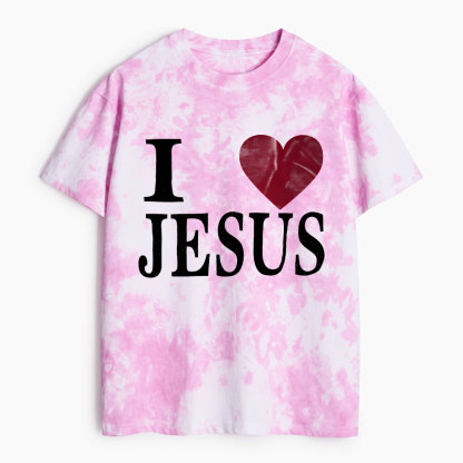 I Love Jesus Christian Heavy Cotton Tie Dye T-Shirt