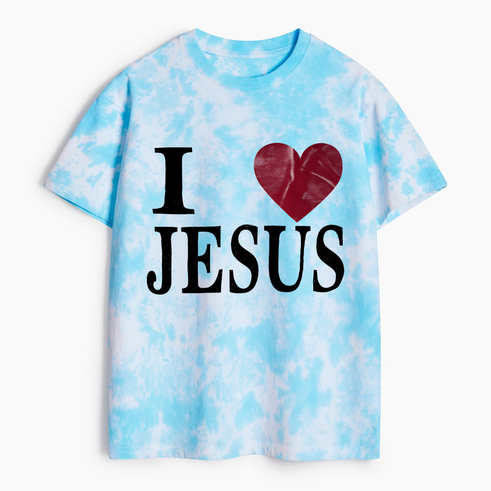 I Love Jesus Christian Heavy Cotton Tie Dye T-Shirt