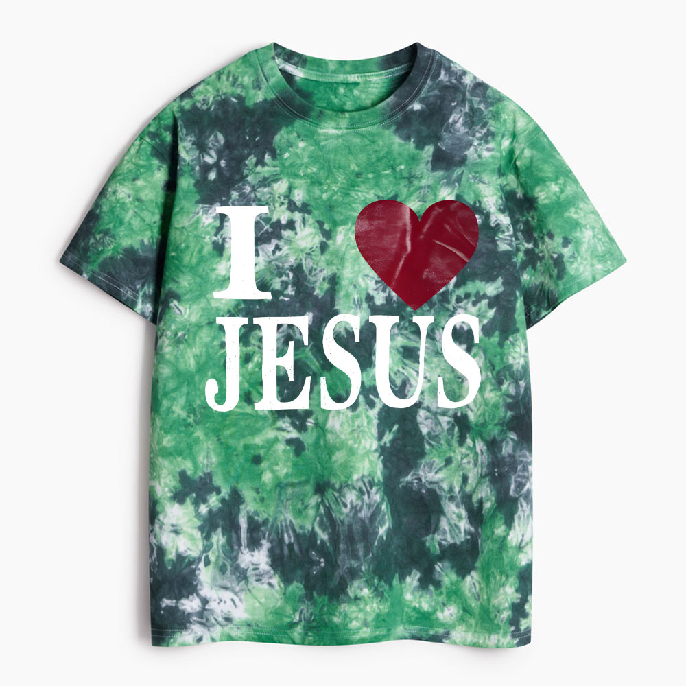 I Love Jesus Christian Heavy Cotton Tie Dye T-Shirt