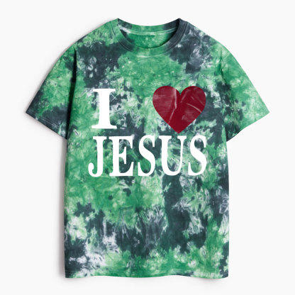 I Love Jesus Christian Heavy Cotton Tie Dye T-Shirt