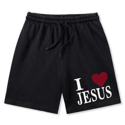 I Love Jesus Christian Washed Shorts