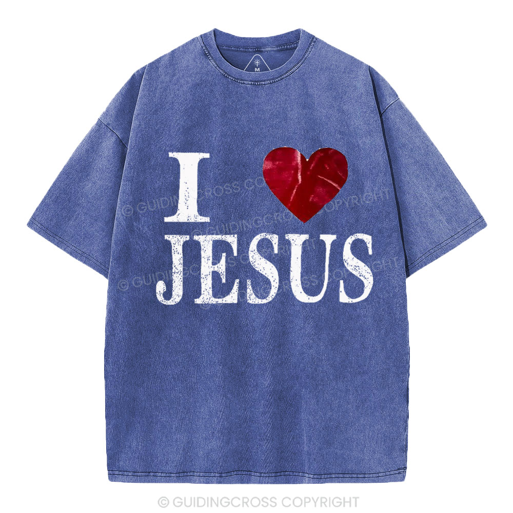 I Love Jesus Christian Washed T-Shirt